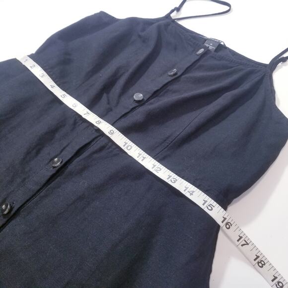 Something Navy Women size Medium Black Layered Midi Sundress Button Front - Picture 7 of 12